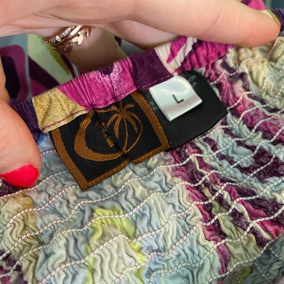 Tiki Palm Y2K Abstract Hawaiian Halter Midi Dress - Picture 6 of 8